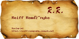 Reiff Reményke névjegykártya